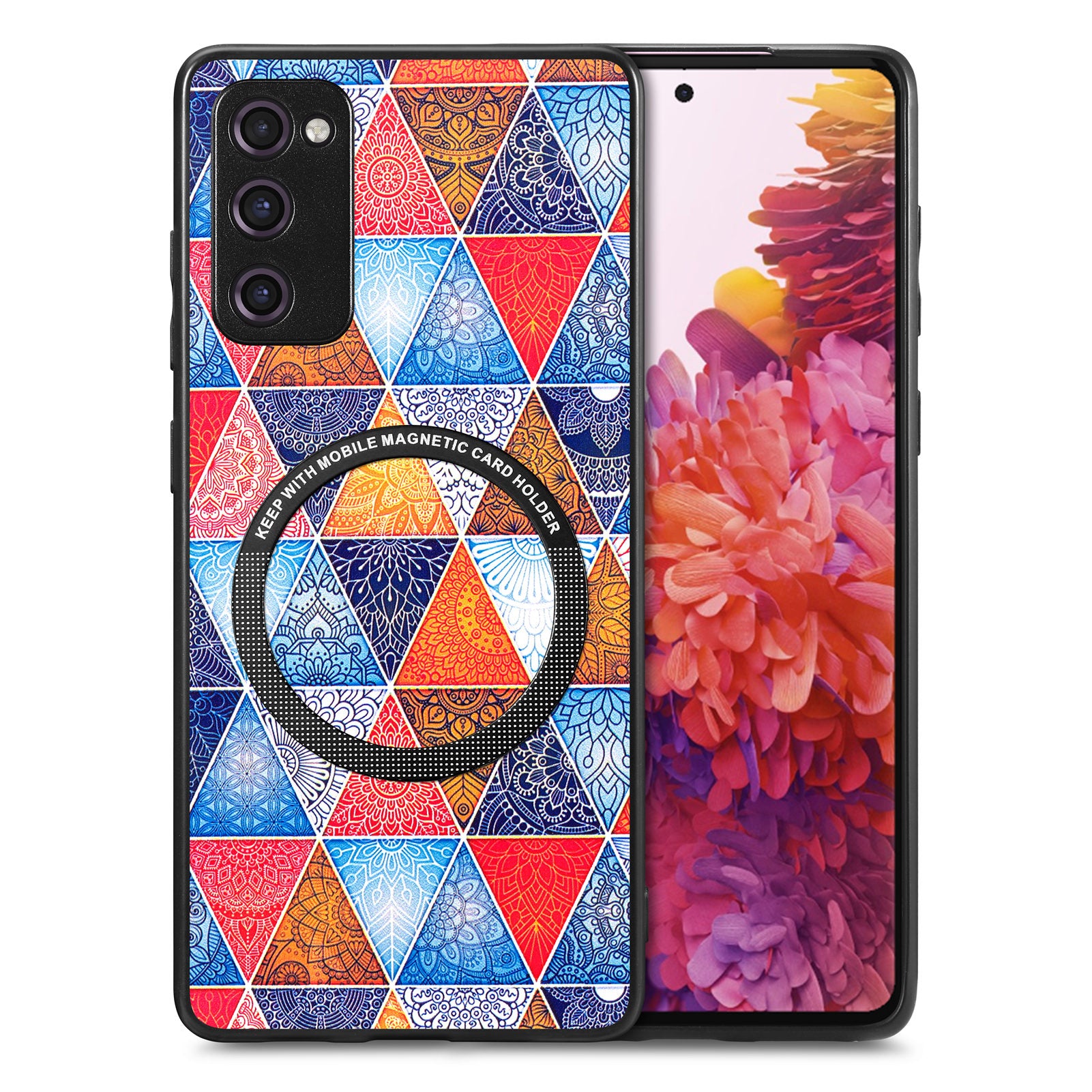For Samsung Galaxy S20 FE 4G FE 5G S20 Lite S20 FE 2022 PC TPU PU Leather Slim Cover Metal Ring Pattern Printing Phone Case For Samsung Galaxy S20 FE 4G FE 5G S20 Lite S20 FE 2022 PC TPU PU Leather Slim Cover Metal Ring Pattern Printing Phone Case